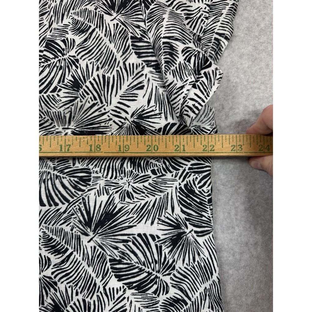 Vineyard Vines Dress Womens Large Gray Palm Leaves Linen Coastal Beach Boho - Picture 4 of 8